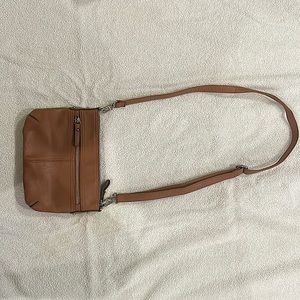 Brown crossbody zippered purse